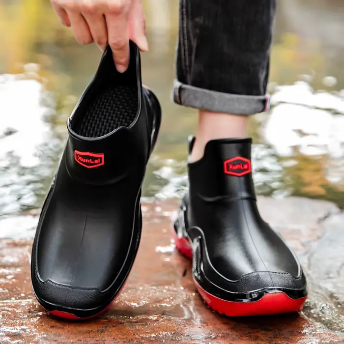 Bottes de pluie imperméables à cheville pour hommes, résistantes à l'usure, antidérapantes, pour jardinage, cuisine et pêche