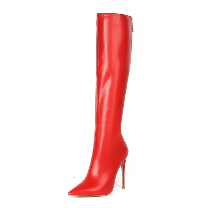 Bottines en cuir verni mat pour femmes, bout pointu, talon Super haut, Style européen et américain, 