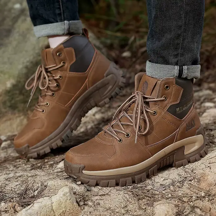 Bottes hautes en cuir pour hommes