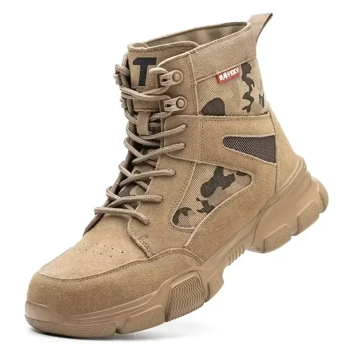 Bottes de sécurité anti-crevaison en acier pour hommes, chaussures de travail en plein air, bottes d