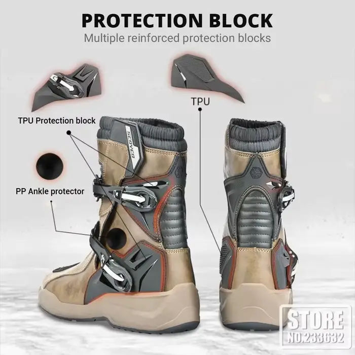 Bottes de moto imperméables et antidérapantes