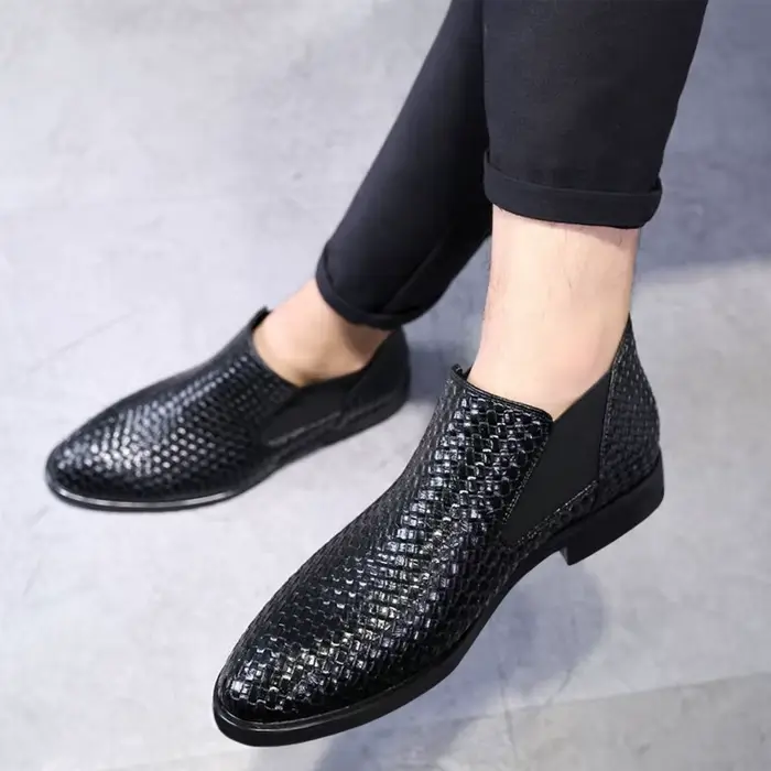 Bottes Chelsea noires de luxe pour homme, cuir de haute qualité, imperméables, confortables, style britannique, idéales pour printemps et automne, bottes classiques pour hommes d'affaires