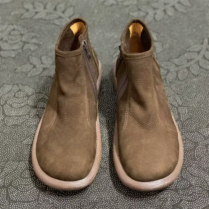 Bottes Chelsea à bout large pour hommes, chaussures d'automne et d'hiver en cuir de vache, montantes