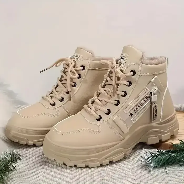 Bottes De neige d'hiver pour femmes, chaussures montantes décontractées, baskets chaudes à plateform