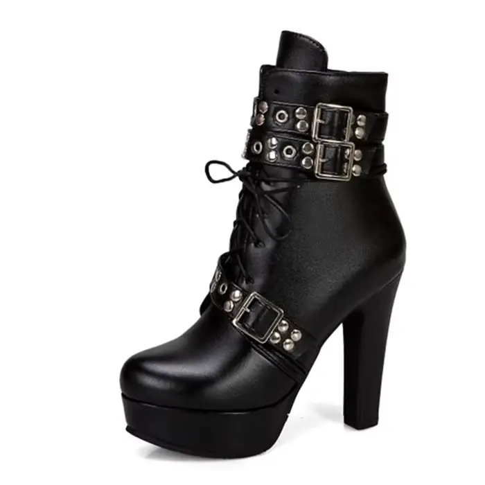 Bottines à plateforme à lacets pour femmes