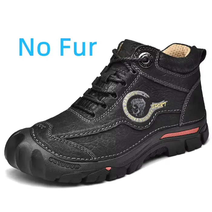 Bottes d'extérieur en cuir véritable pour hommes, chaussures décontractées, chaussures d'escalade et