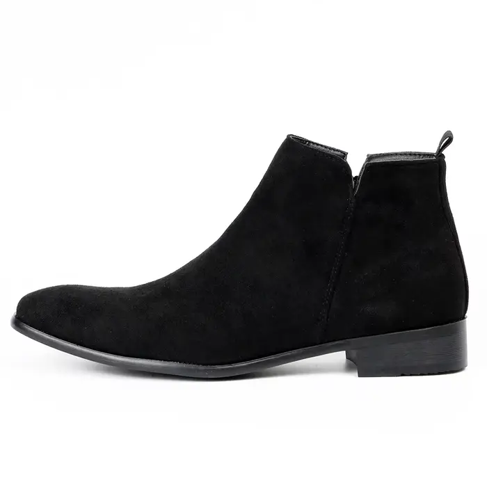 Bottines en cuir véritable homme élégantes à talons hauts bout pointu pour l'hiver et diverses occasions spéciales