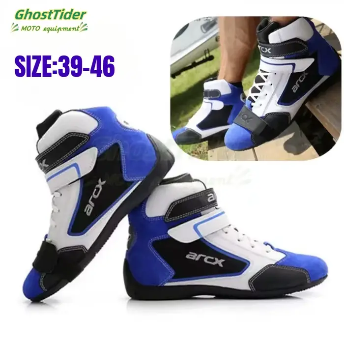Bottes de Moto pour hommes loisirs bleu