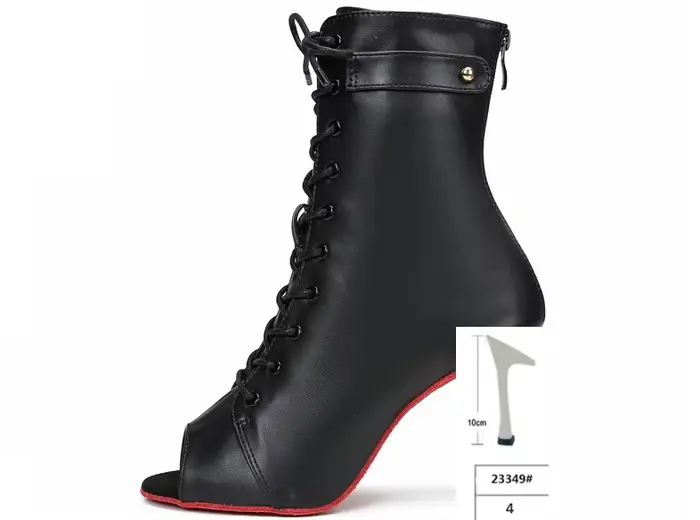 Bottes noires à talons hauts pour femmes, talons aiguilles palmes, chaussures de danse latine, sexy,