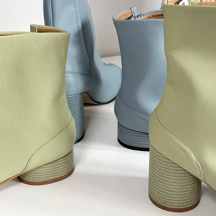 2025 femmes hiver cheville bleu vert Tabi bottes chaussures