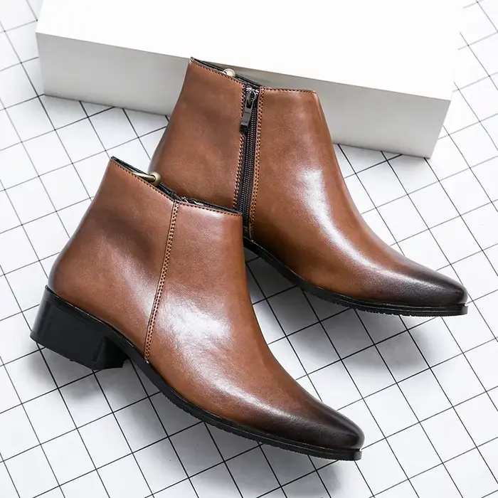 Bottines classiques en cuir noir pour hommes et femmes