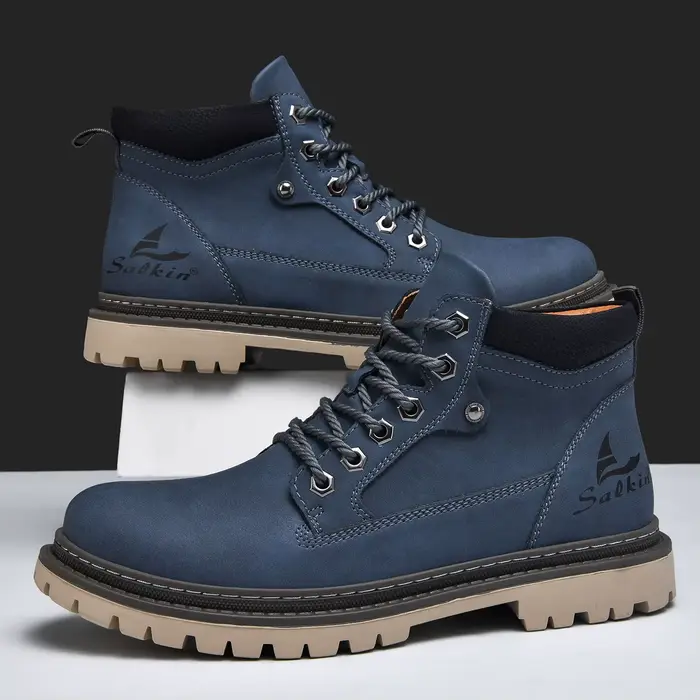 Bottes classiques en cuir homme style rétro bottes de travail pour randonnée et activité extérieure