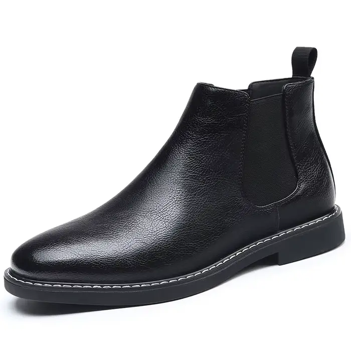 Bottines Chelsea classiques rétro en cuir véritable pour hommes, bottines de Style britannique pour 