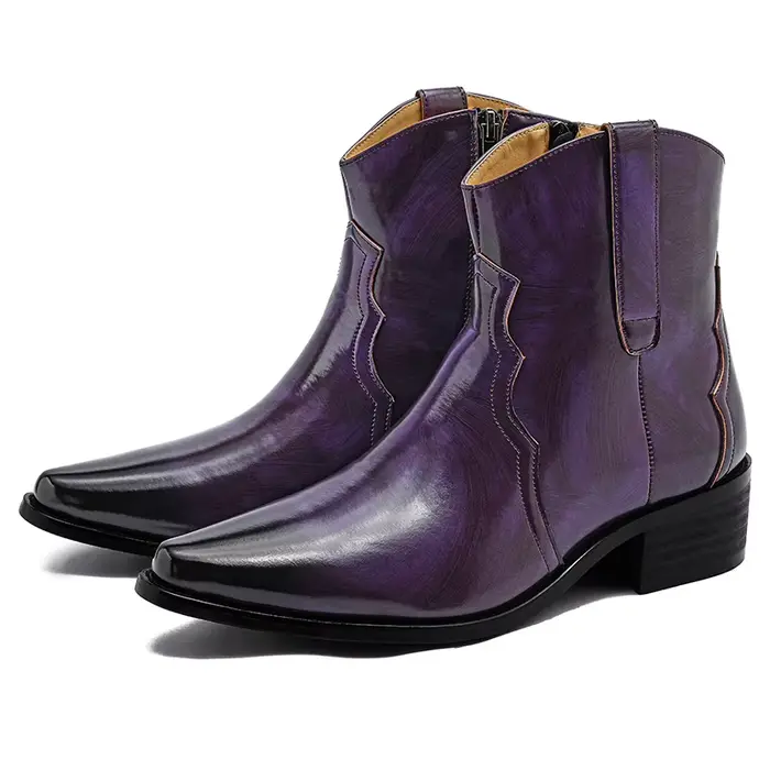Bottes hautes pour hommes, couleur unie, confortables, respirantes, à la mode, légères, à talons hau