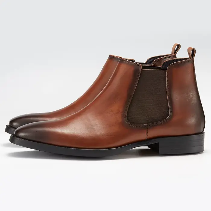 Bottes Chelsea en cuir de veau pour hommes