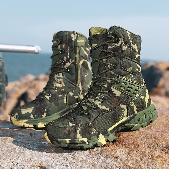 Haute qualité hommes bottes d'extérieur Camouflage chasse homme botte de Trekking anti-dérapant