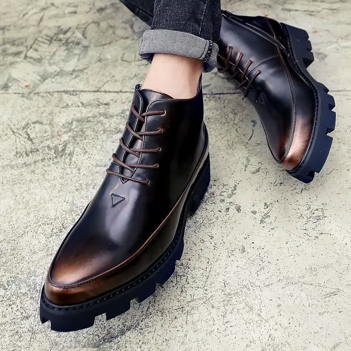 Bottes de neige d'hiver en cuir pour hommes