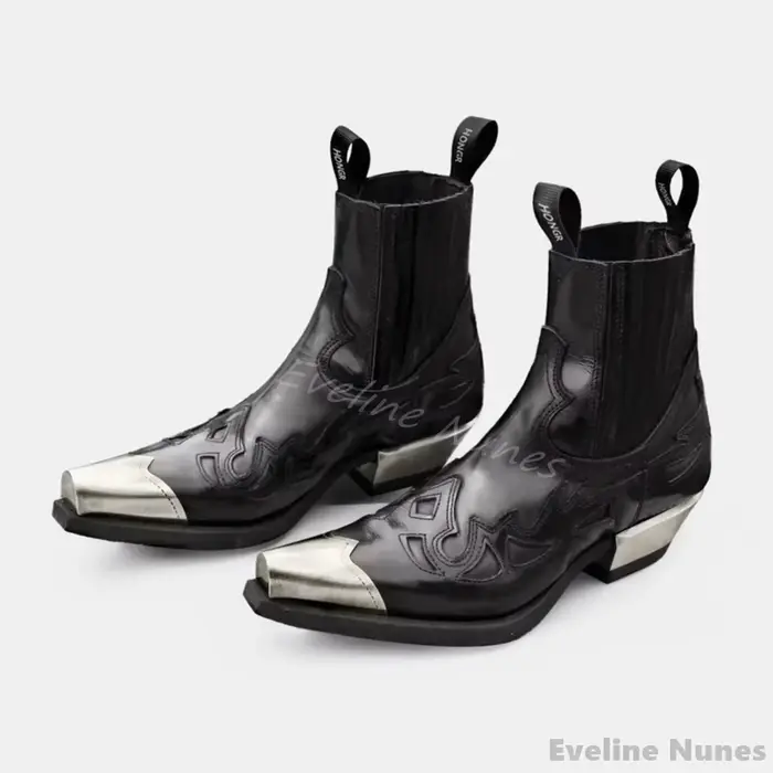 Bottines Chelsea rétro à tête de fer et fond épais pour femmes