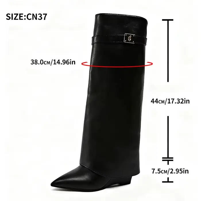 Bottes hautes en cuir Pu noir pour femmes, bottes Sexy à bout pointu et à jambes droites, Style Punk