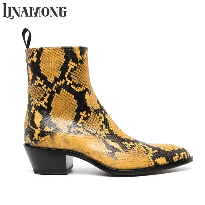 Bottines à effet peau de serpent