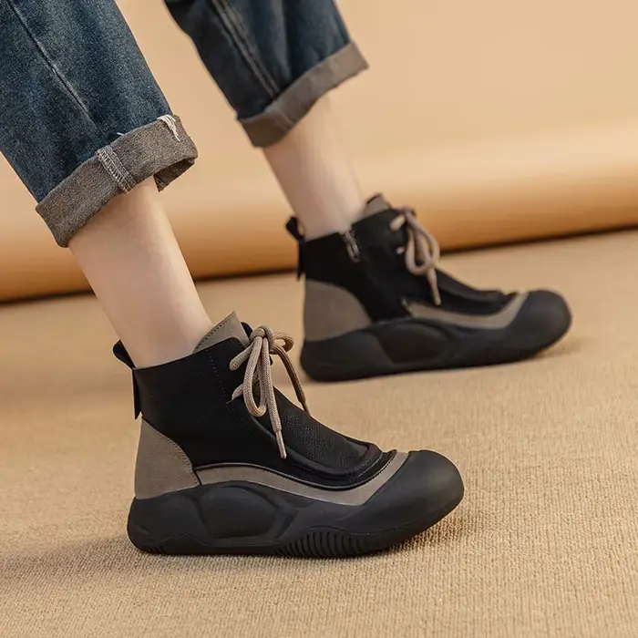 AIYUQI – bottines en cuir véritable pour femmes
