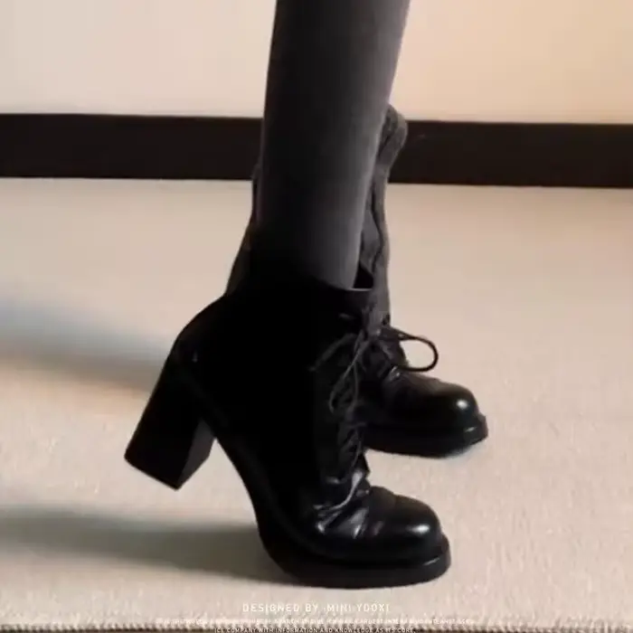 Bottines rétro à bout rond de style britannique