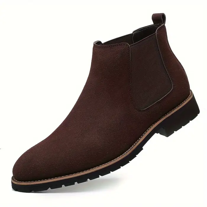 Bottes Chelsea mi-hautes à bout rond givré pour homme style de rue printemps automne polyvalentes confortables occasions spéciales