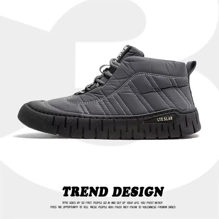 Fujeak-Bottes de neige chaudes en coton pour hommes, chaussures décontractées, confortables, rembour