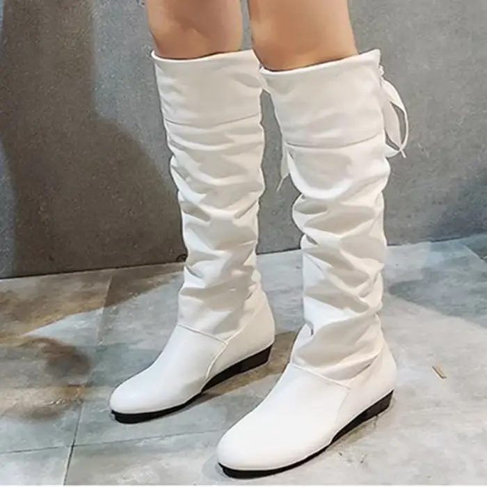 Chaussures pour femmes 2022 printemps genou bottes hautes rouge noir blanc