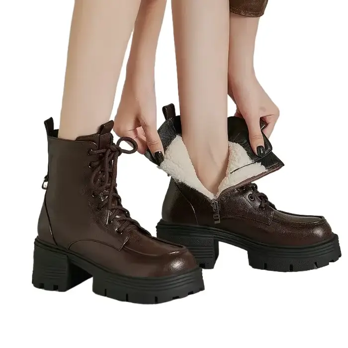Bottines à talons hauts épais pour femmes