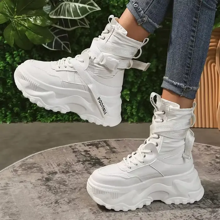 Bottines confortables à plateforme épaisse Y2K pour femme