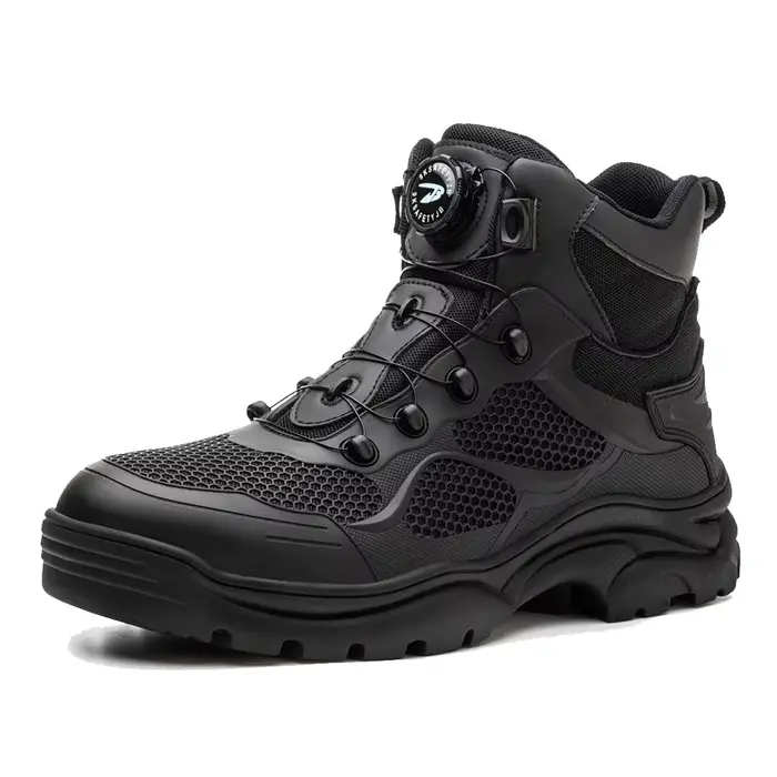 Bottes de moto respirantes antidérapantes résistantes à l'usure pour hommes bottes de motard chaussures de course en plein air longueur cheville