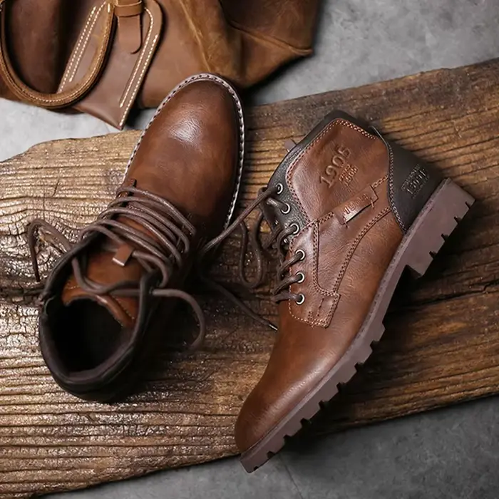 Vintage hommes bottes 2025 nouveau automne hiver chaussures de haute qualité