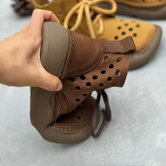 Bottines en cuir de vache véritable pour femmes
