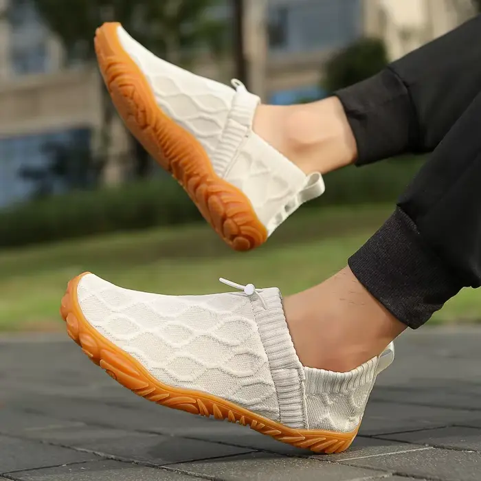Chaussures minimalistes pieds nus pour hommes, baskets de marche antidérapantes et respirantes en tricot, résistantes à l'usure, légères pour printemps et automne