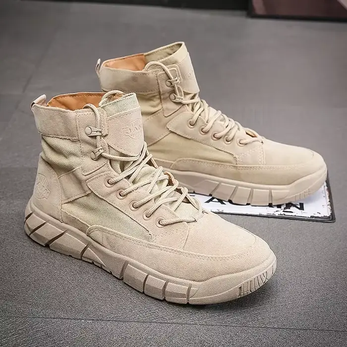 Bottes de jogging en toile pour hommes style punk haute cheville confortables printemps automne occassions multiples