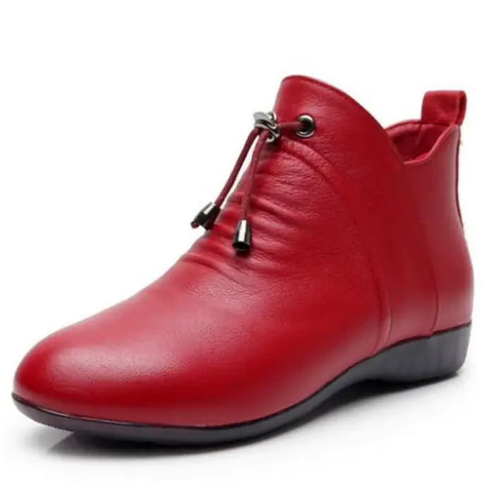 GKTINOO – bottes à la mode pour femmes, bottines d'automne en cuir véritable, chaussures chaudes en 