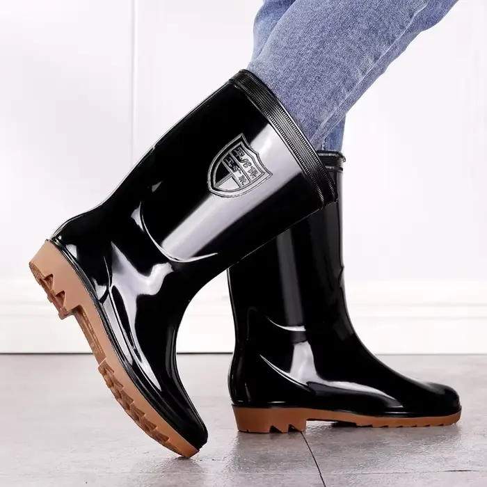 Bottes de Pluie Mi-Mollets pour Hommes, Confortables, Hygiéniques et Durables Occasions Spéciales et Quotidiennes