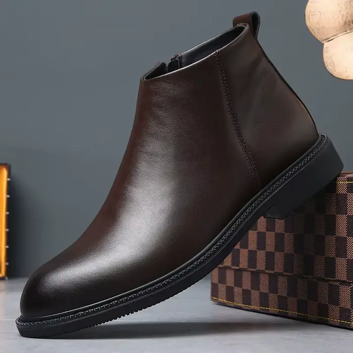 Bottes Chelsea pour homme automne hiver bottes en cuir pour hommes Style britannique chaussures haut