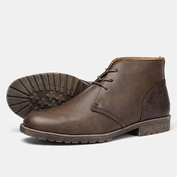 Bottines du désert pour hommes, Style américain rétro, bottines Vintage décontractées en cuir pour h