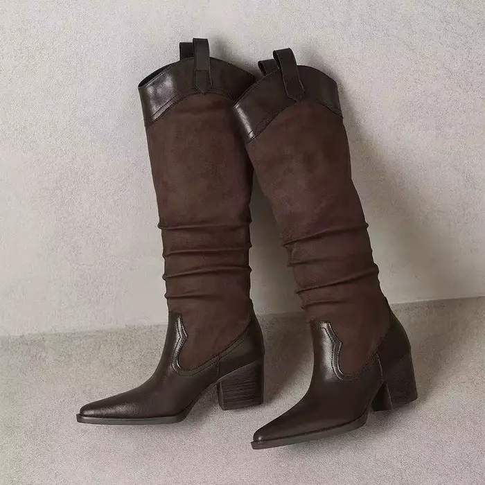 Bottines à talons hauts de style occidental pour femmes, automne-hiver, talon épais, longueur chevil
