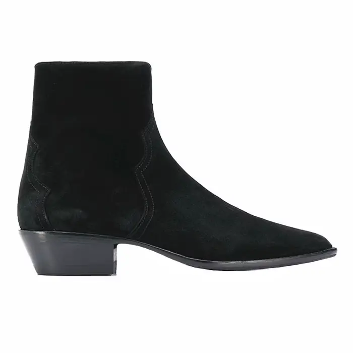 Yomior-Bottes pointues britanniques en cuir véritable pour hommes, bottes de rinçage de mariage, cha