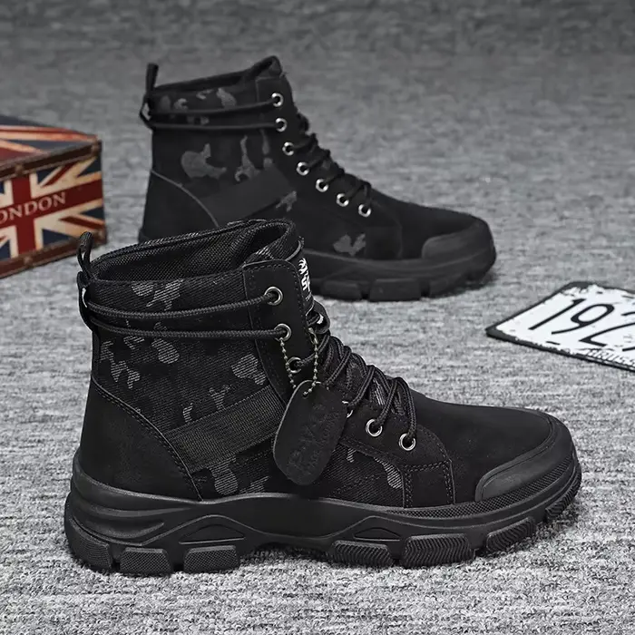 Bottes de travail montantes de camouflage pour hommes, baskets confortables, chaussures de randonnée