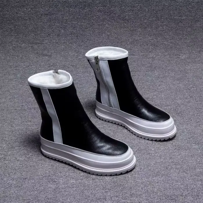 Bottes de neige chaudes en peluche avec fermeture éclair latérale pour femme, chaussures d'hiver, se