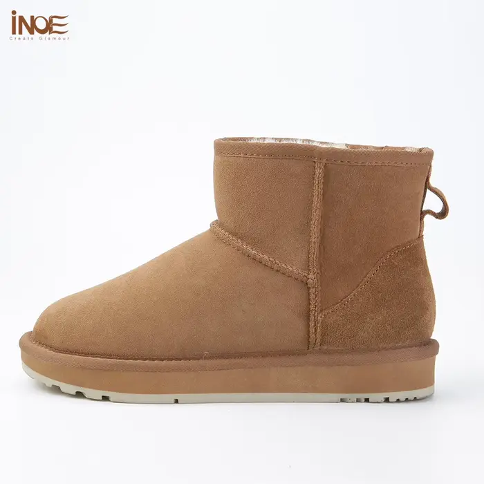 INOE classique femmes Ultra Mini bottes de neige Double visage peau de mouton