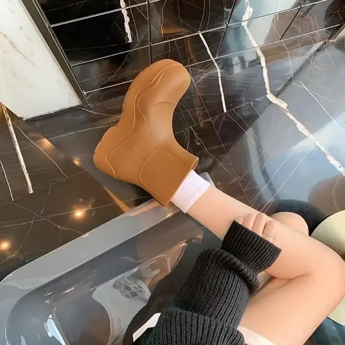 Bottes de pluie minimalistes de couleur unie pour femmes