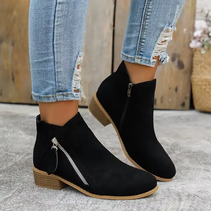 Femmes bottes automne/hiver côté bottines femme talon bas Tube bas étudiant collège Style femmes cha