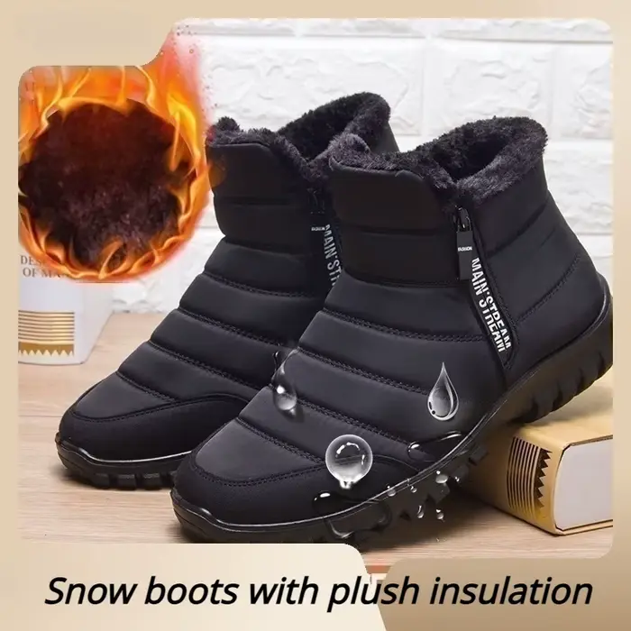 Hiver hommes cheville bottes de neige imperméable chaussures antidérapantes