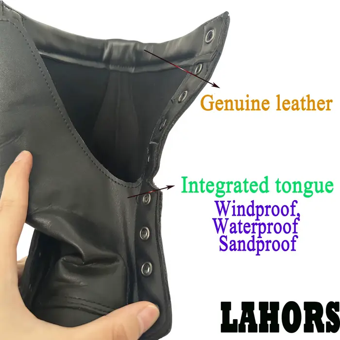 LAHORS ® Bottes tactiques en cuir originales pour hommes
