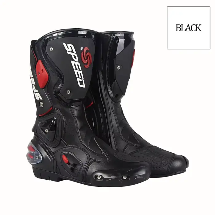 Bottes de moto pour homme et femme, chaussures de protection mi-mollet, équipement de moto, bottes l